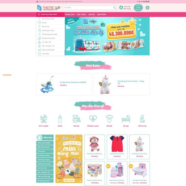 Theme WordPress thời trang baby 1
