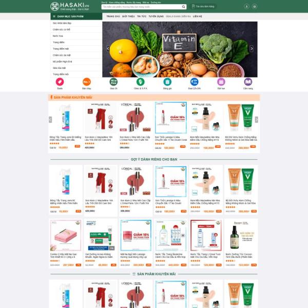 Theme WordPress bách hóa, mỹ phẩm 3