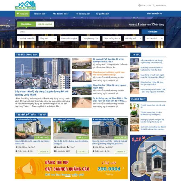 Theme WordPress bán đất BĐS chính chủ