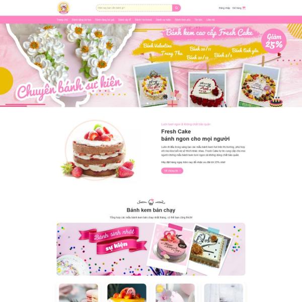 Theme WordPress tiệm bán bánh kem đẹp
