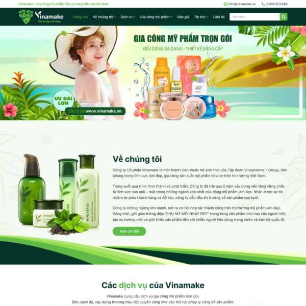 Theme WordPress gia công mỹ phẩm 1