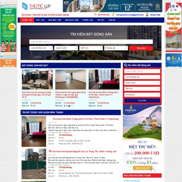 Theme WordPress bất động sản