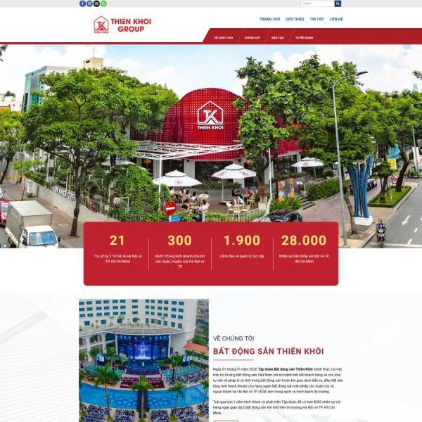 Theme WordPress giống tập đoàn BĐS thiên khôi