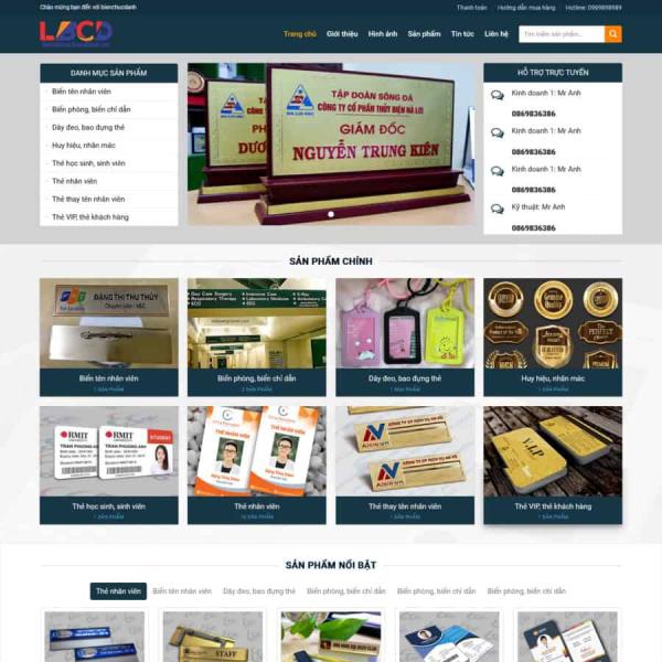Theme WordPress quảng cáo làm biển chức danh
