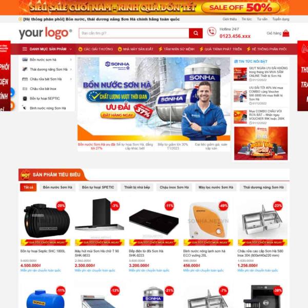 Theme WordPress bán bồn nước