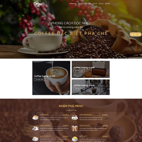 Theme WordPress bán cafe