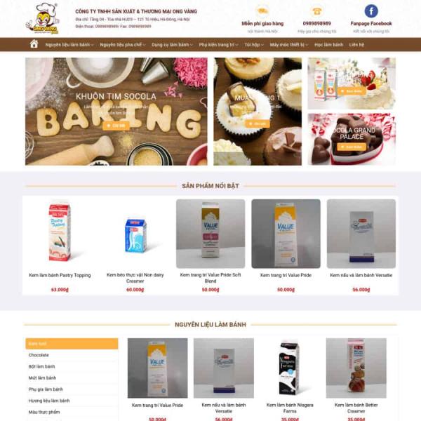 Theme WordPress shop nguyên liệu làm bánh 2