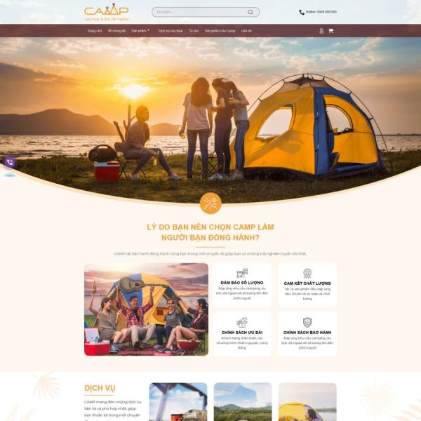 Theme WordPress bán lều bạt camping cắm trại hot