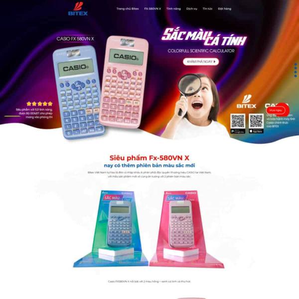 Theme WordPress lading pape giới thiếu máy tính casio