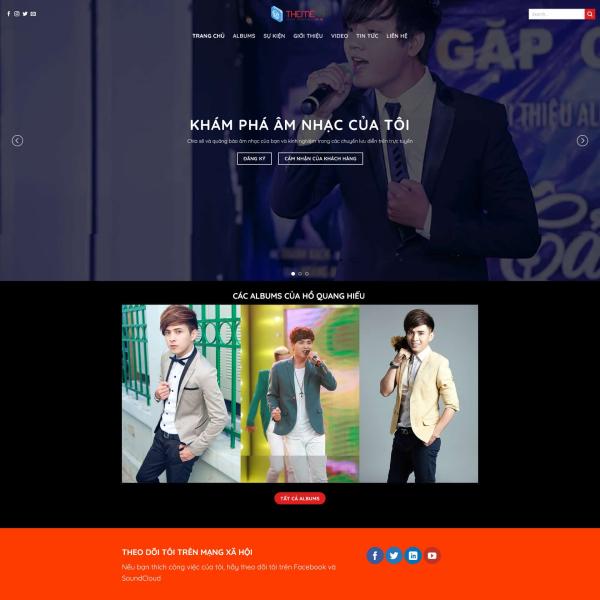 Theme WordPress giới thiệu ca sỷ