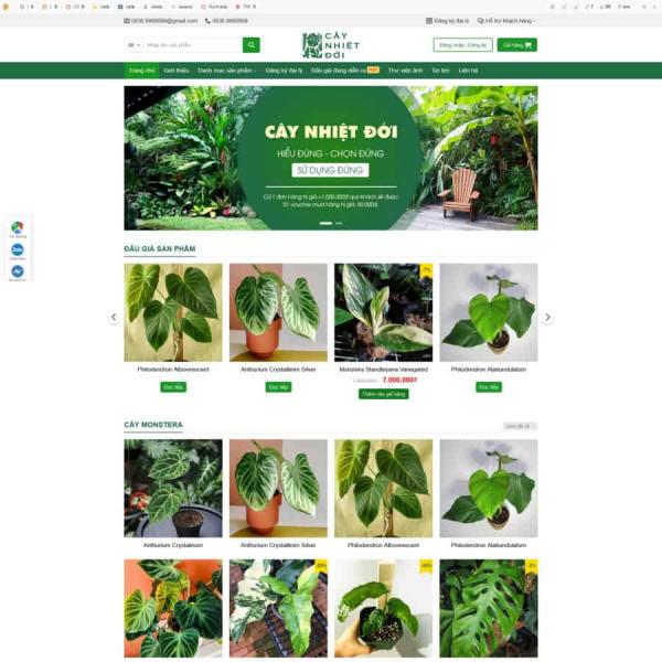 Theme WordPress bán cây xanh nhiệt đới, cây xanh 2