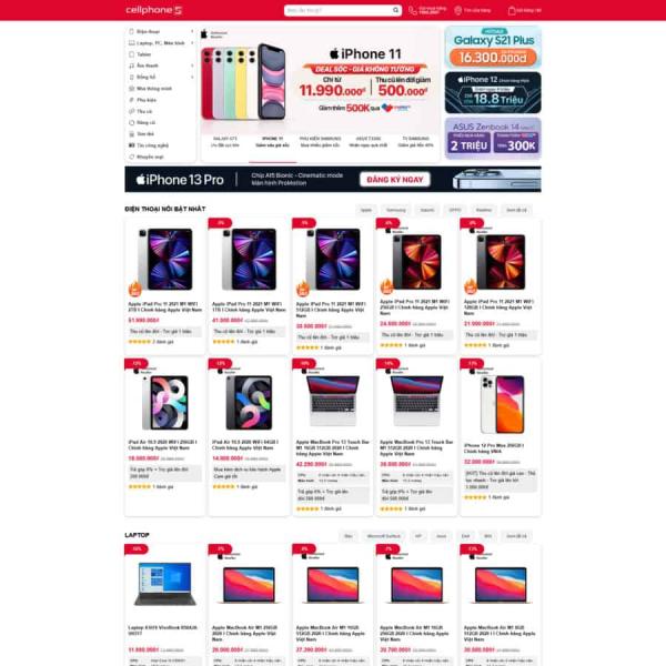 Theme WordPress điện thoại giống cellphones fix 1/2024