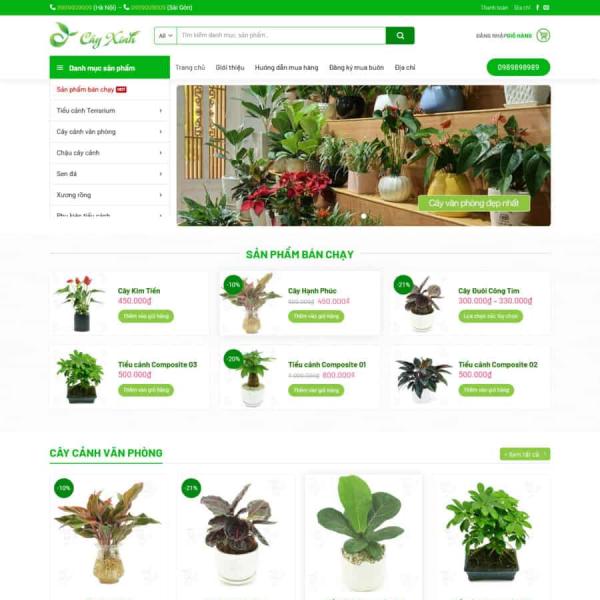 Theme WordPress chậu cây mini