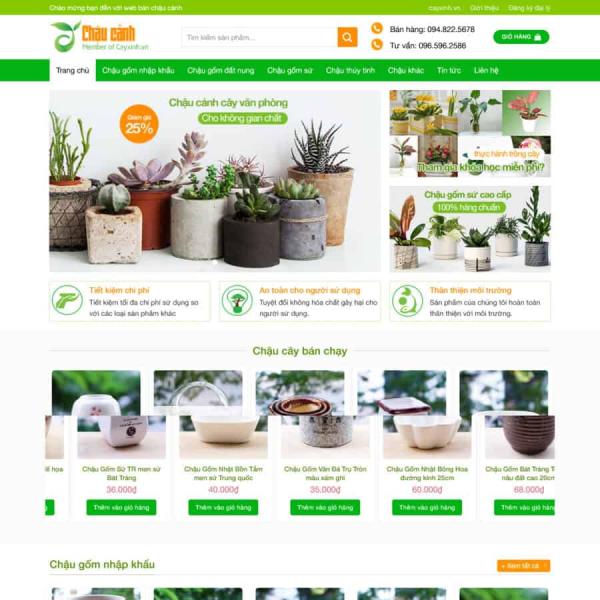 Theme WordPress bán chậu cây