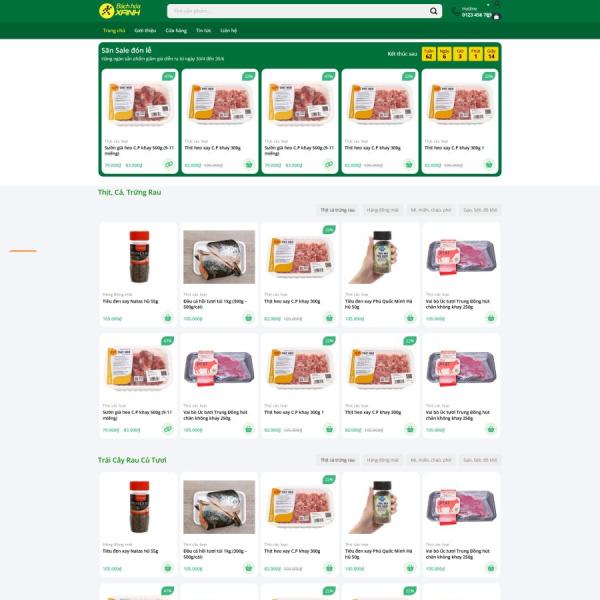 Theme WordPress dành cho website bán rau quả, thịt cá