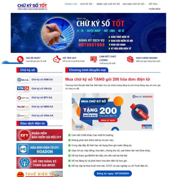 Theme WordPress chử ký số, giới thiệu công ty