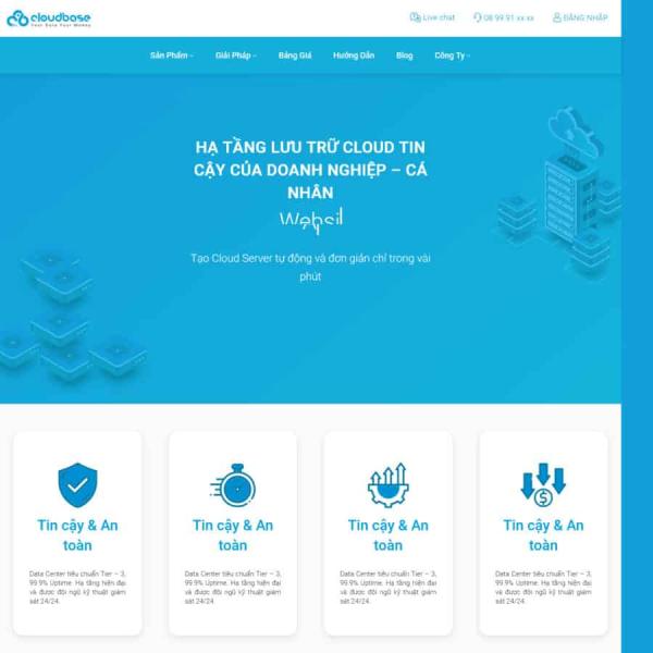 Theme WordPress bán hosting, máy chủ vps