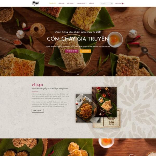 Theme WordPress bán đồ ăn vặt cơm cháy