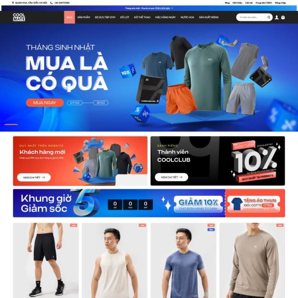 Theme WordPress thời trang coolmate