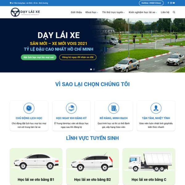Theme WordPress dạy lái xe 2