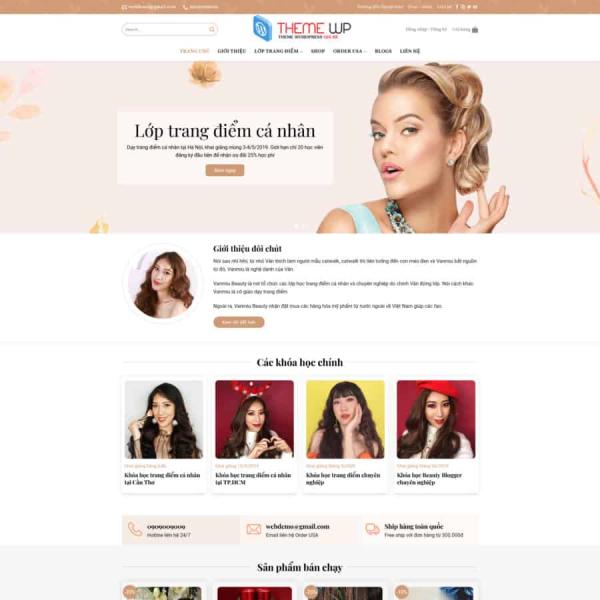 Theme WordPress web dạy trang điểm
