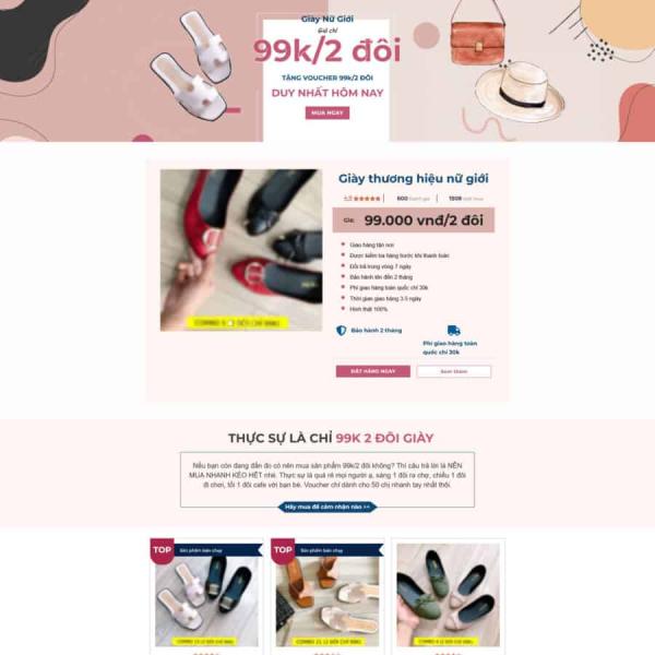 Theme WordPress lading pape bán dép