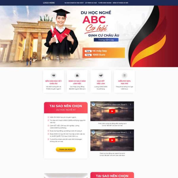 Theme WordPress dịch vụ du học