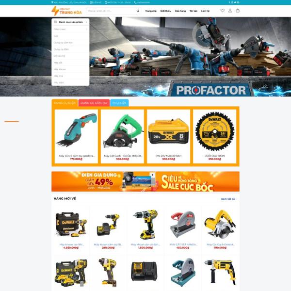 Theme WordPress bán đồ điện cơ