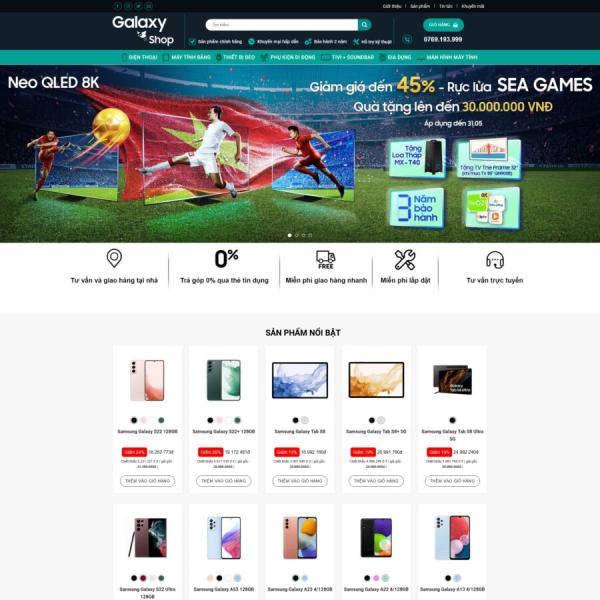 Theme WordPress shop bán điện thoại