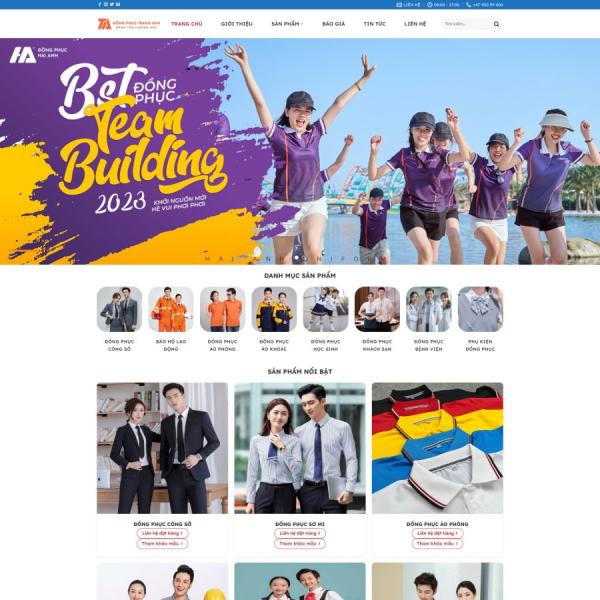 Theme WordPress xưởng may đồng phục