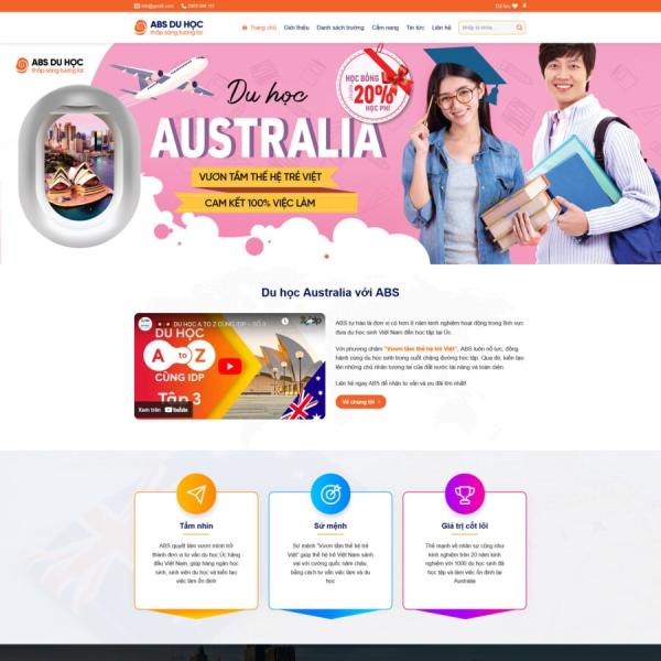 Theme WordPress du học chuẩn đẹp