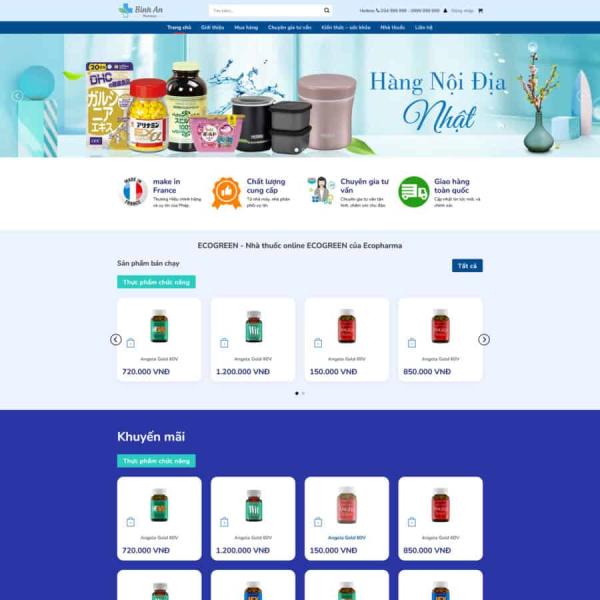 Theme WordPress tiệm thuốc tây, thực phẩm chức năng