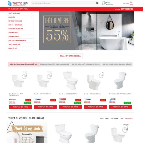 Theme WordPress thiết bị vệ sinh, vật kiệu xây dựng