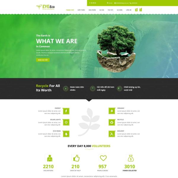 Theme WordPress tin tức về môi trường