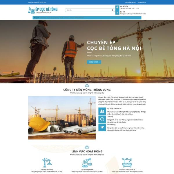 Theme WordPress công ty ép cọc bê tông