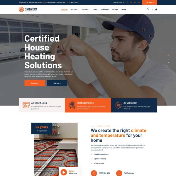 Theme WordPress điện lạnh đẹp