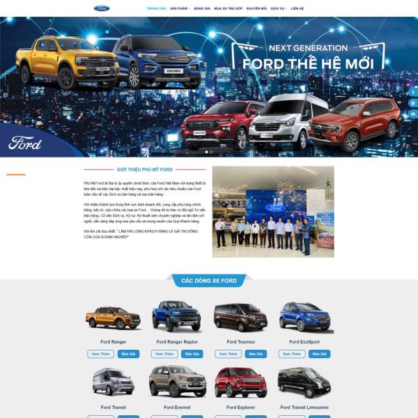 Theme WordPress bán xe Ford 1