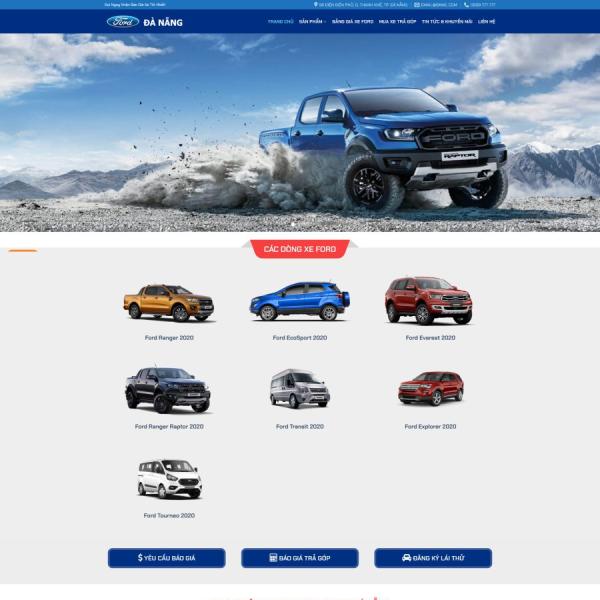 Theme WordPress showroom ô tô Ford Đà Nẵng