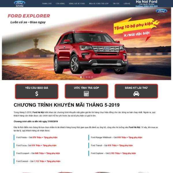 Theme WordPress bán ô tô Ford