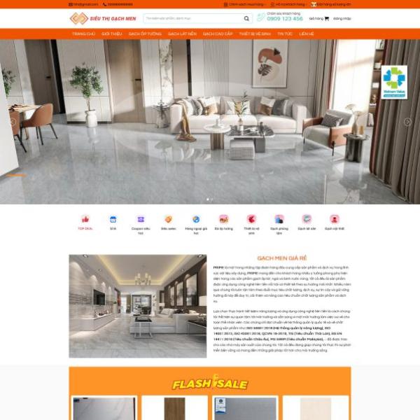 Theme WordPress siêu thị gạch men đẹp