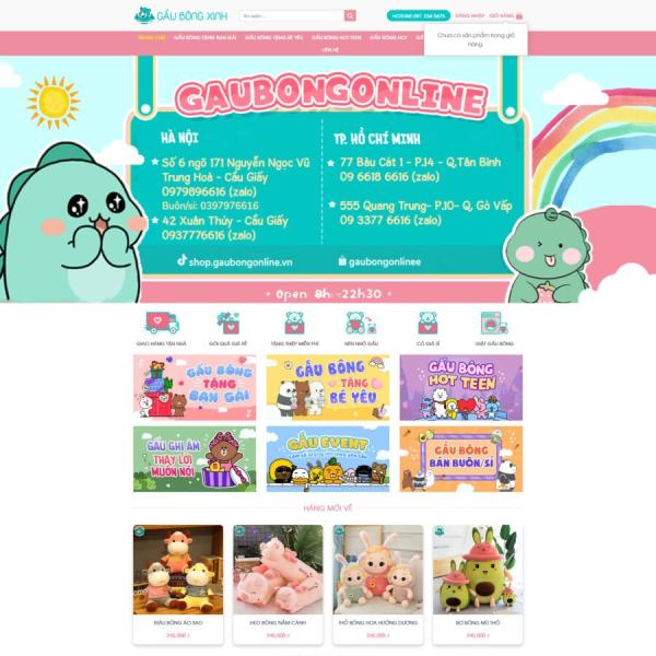 Theme WordPress bán gấu bông