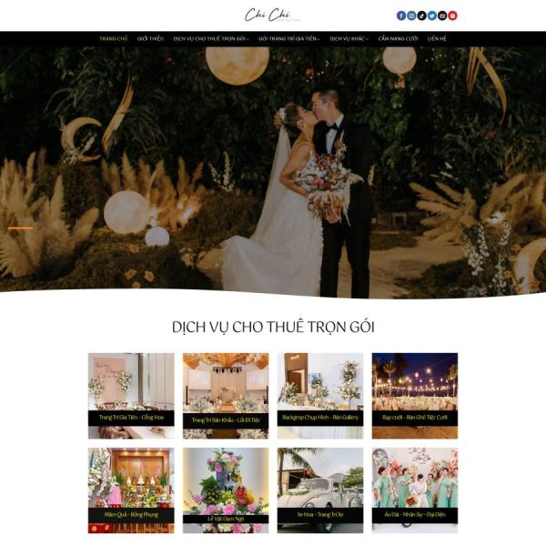 Theme WordPress dịch vụ trang trí gia tiên tiệc cưới