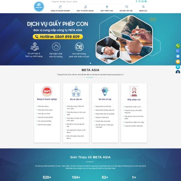 Theme WordPress dịch vụ làm giấy phép