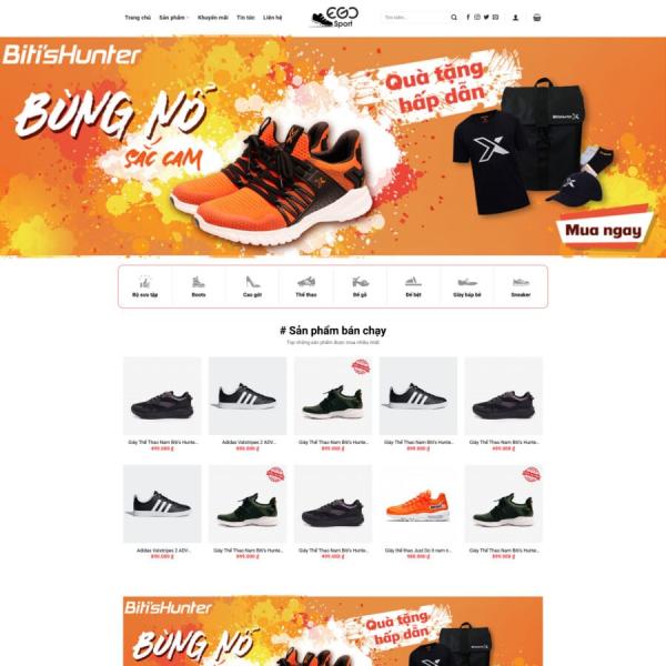 Theme WordPress shop giày thể thao