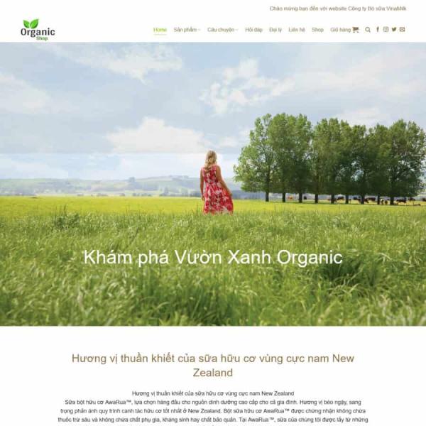 Theme WordPress giới thiệu công ty sữa hữu cơ