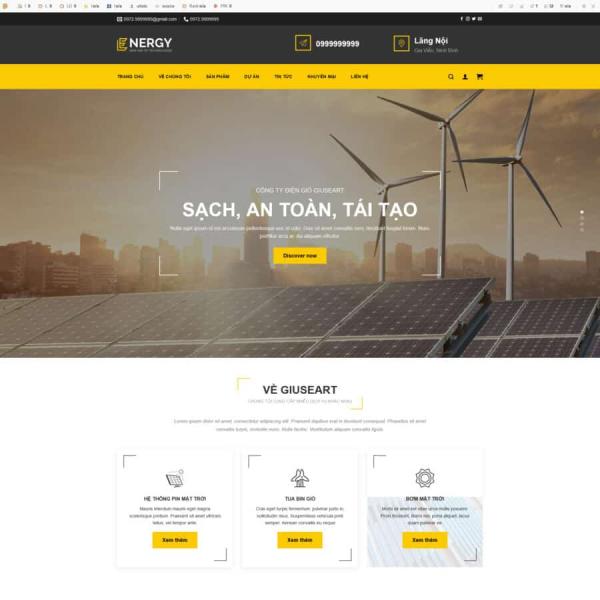 Theme WordPress giới thiệu công ty năng lượng mặt trời solar3