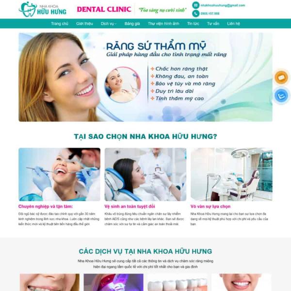 Theme WordPress giới thiệu công ty nha khoa