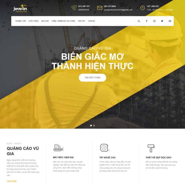 Theme WordPress giới thiệu công ty xây dựng 5
