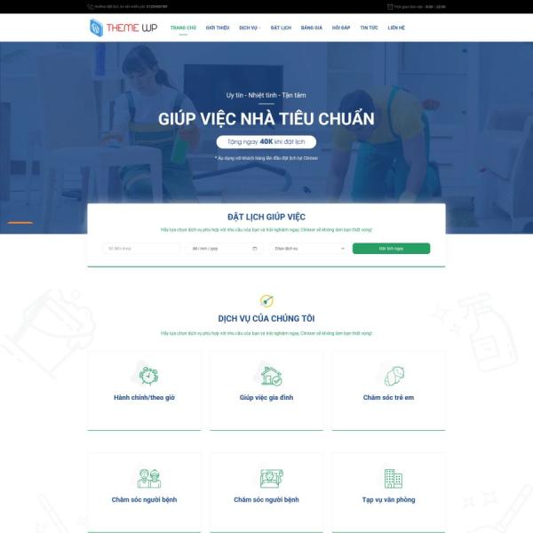 Theme WordPress dịch vụ giúp việc nhà