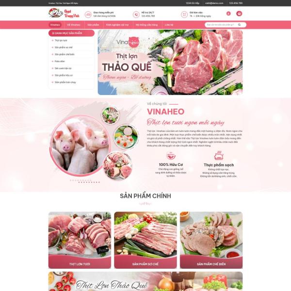 Theme WordPress bán thịt heo xúc xích